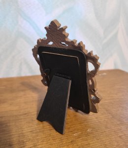 Palm tree painting, original framed art with easel back