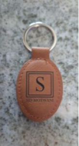 Custom laser engraved keyring