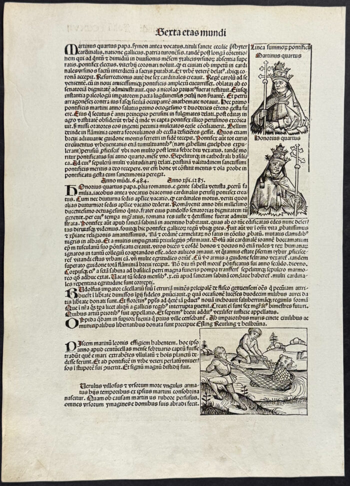 People Falling into Water from Broken Bridge & Conjoined People / Verso: Catching River Monster - Image 2