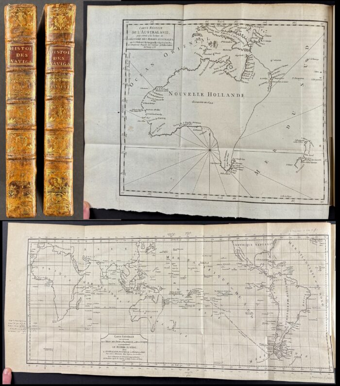 Brosses's Histoire des navigations aux terres Australes - Two Volumes with Seven Maps