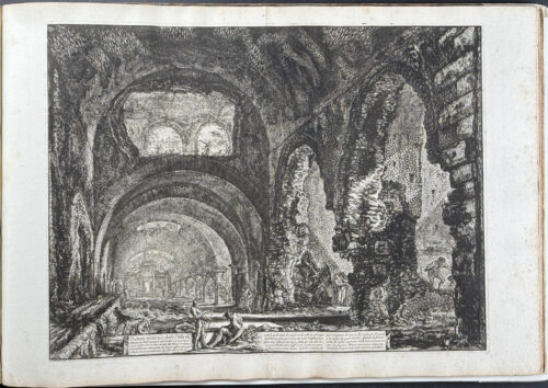 The so-called Villa of Maecenas at Tivoli, Interior with two figures in the opening of an arch above