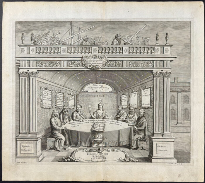 Hevelius's Astronomy Room with Scientists (Hevelius meeting Ptolemy, Tycho Brahe, Riccioli, &c)