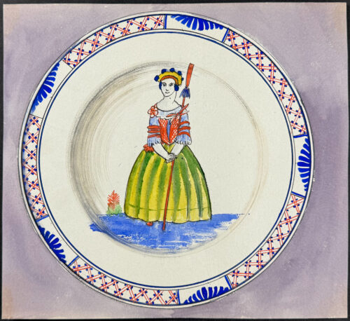 Original Watercolor of French Porcelain Home Designs