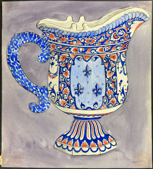 Original Watercolor of French Porcelain Home Designs