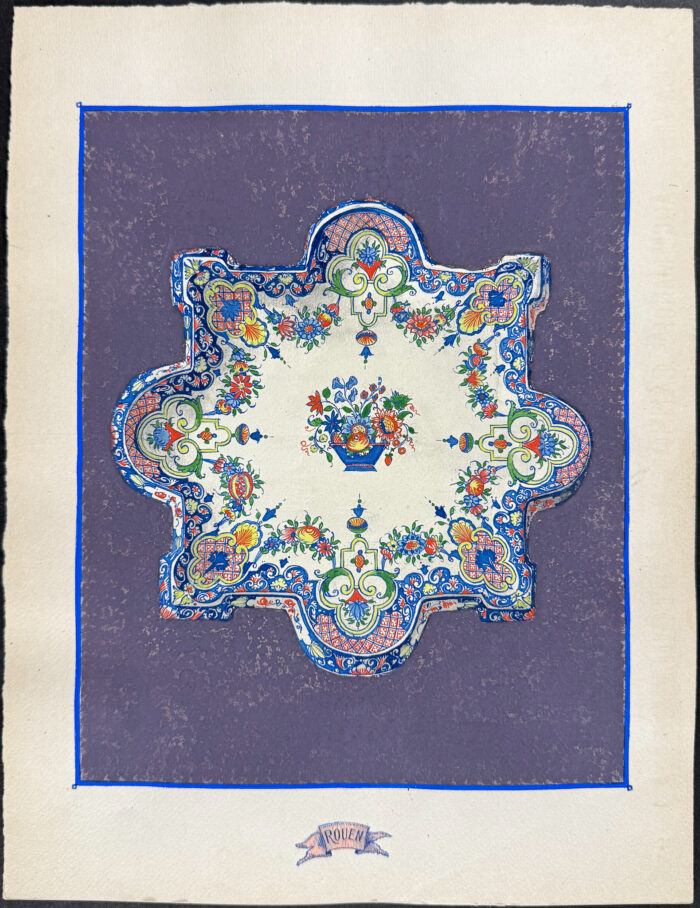 Original Watercolor of French Porcelain Home Designs