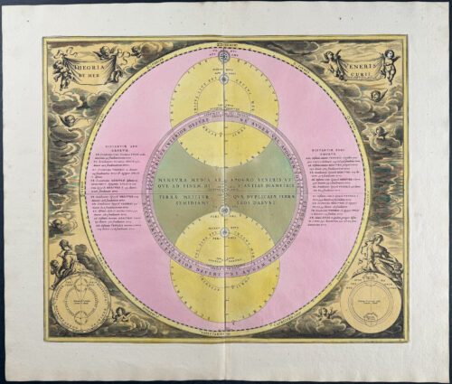 Celestial Chart of the Movements of Venus & Mercury, Tychonic Geoheliocentric View [Theoria Veneris Et Mercurii]
