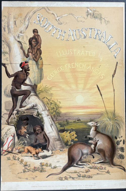 Frontispiece with Aboriginee People, Dingo, & Kangaroo