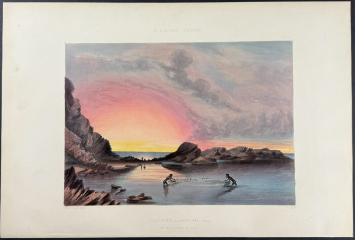 Coast Scene near Rapid Bay, Sunset, Natives Fishing with Nets