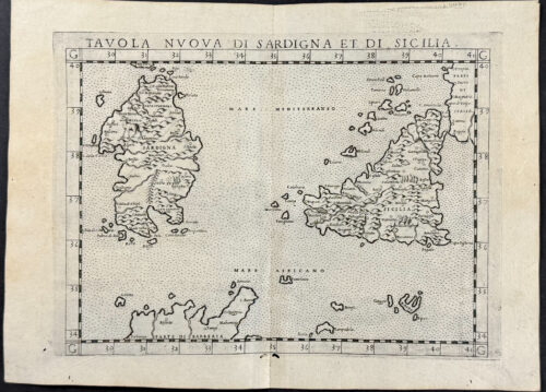 Map of Sardinia & Sicily