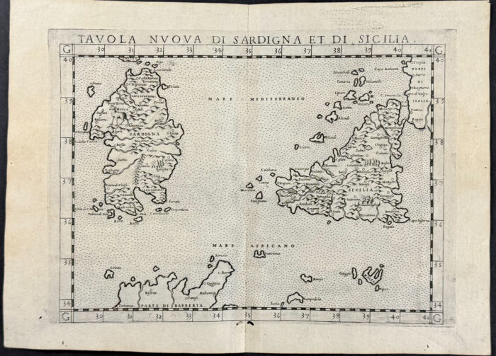 Map of Sardinia & Sicily