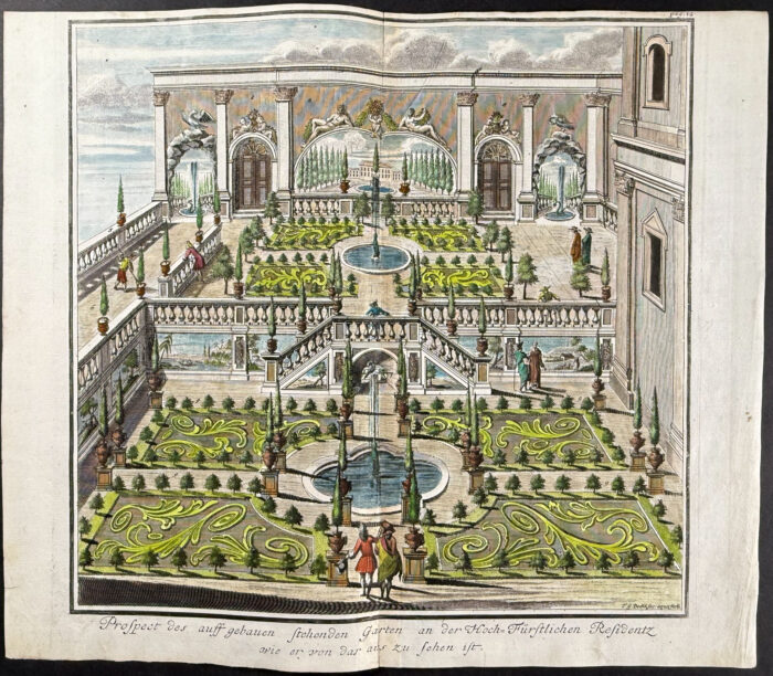Gardens - Profpeet Des, auff gebauen ftehenden garten an Der Hoch- Furftlichen Refidentz