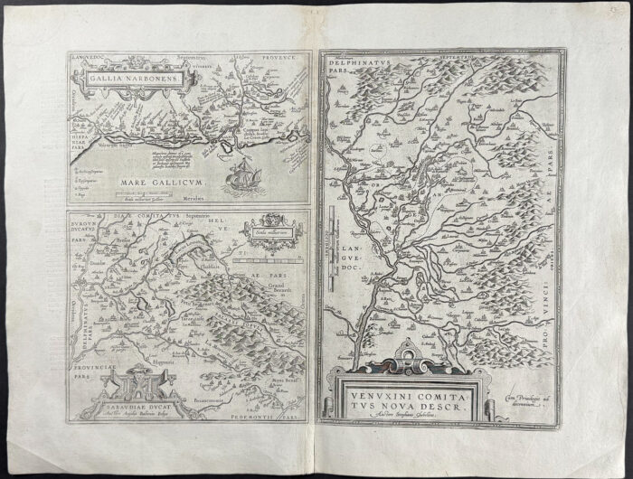 Map of France: Gallia Narbonensis (Languedoc and Provence), Duchy of Savoy, & County of Venaissin
