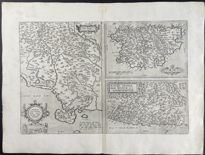 Map of Italy: Corsica, part of Tuscany, Siena & the Ancona