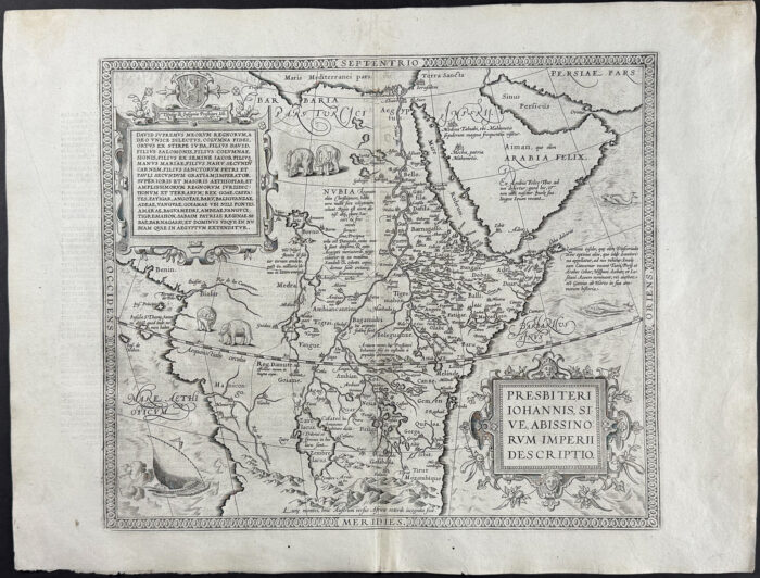 Map of Abyssinia or Ethiopia or Northern Africa [Kingdom of Prester John (Mythical African King)]