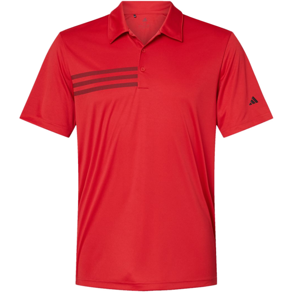 3-Stripes Chest Polo — Collegiate Red/ Black