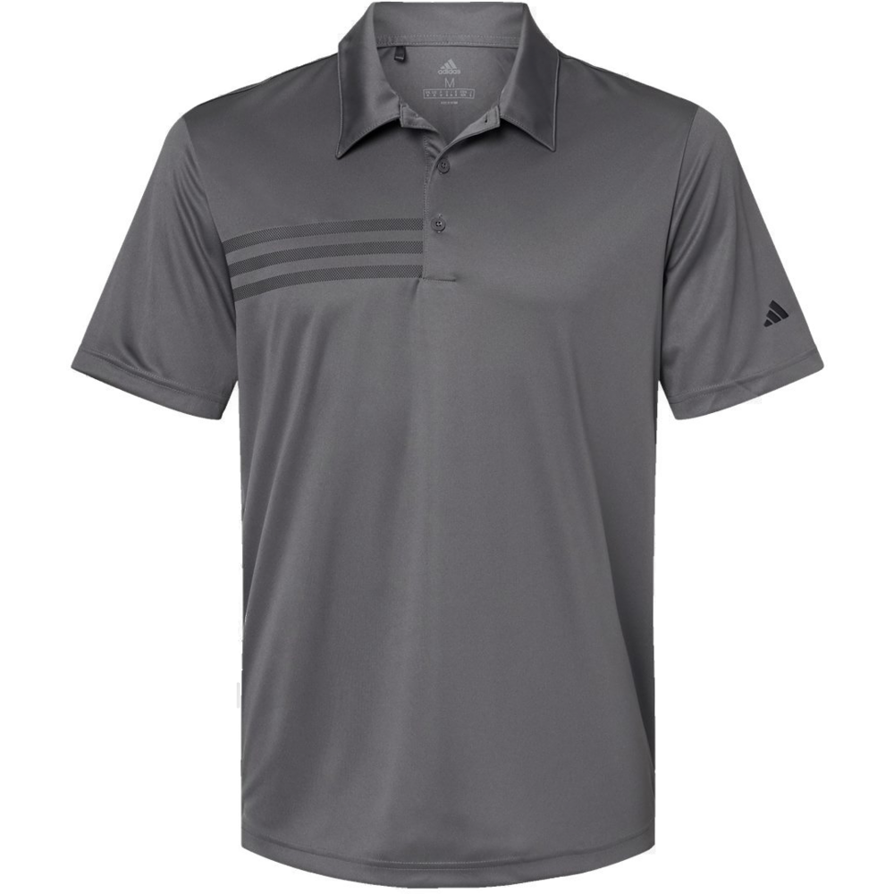 3-Stripes Chest Polo — Grey Five/ Black