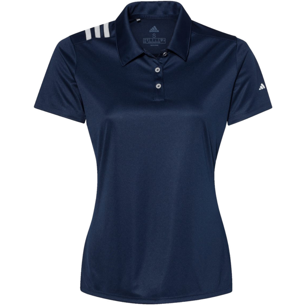 Women's 3-Stripes Shoulder Polo — Collegiate Navy/ White