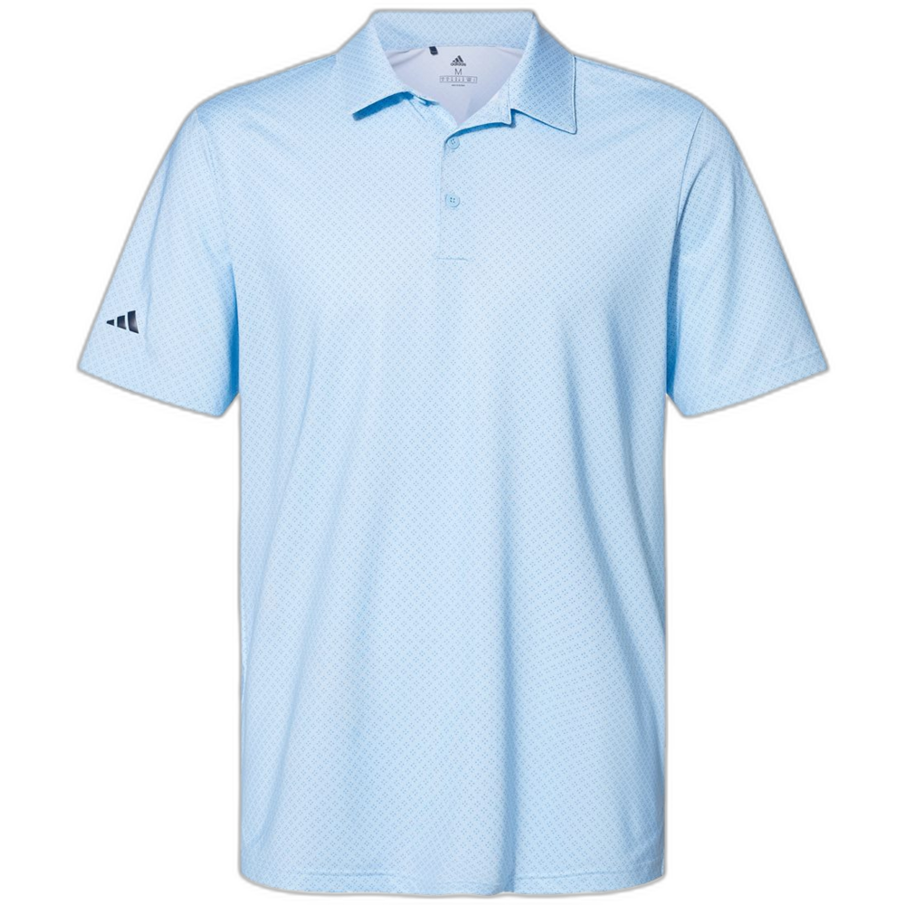 Diamond Dot Print Polo — Glow Blue/ White/ Navy