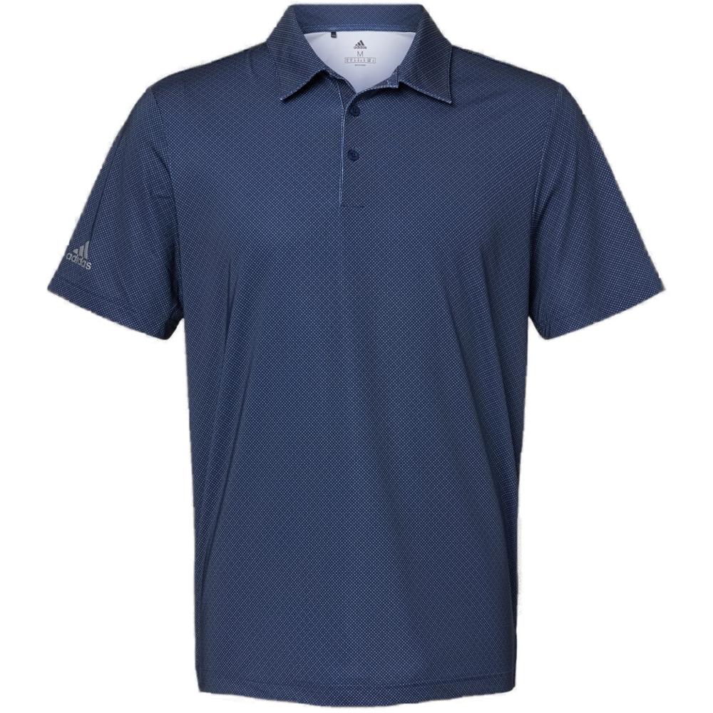 Diamond Dot Print Polo — Navy Blue/ White/ Grey Three
