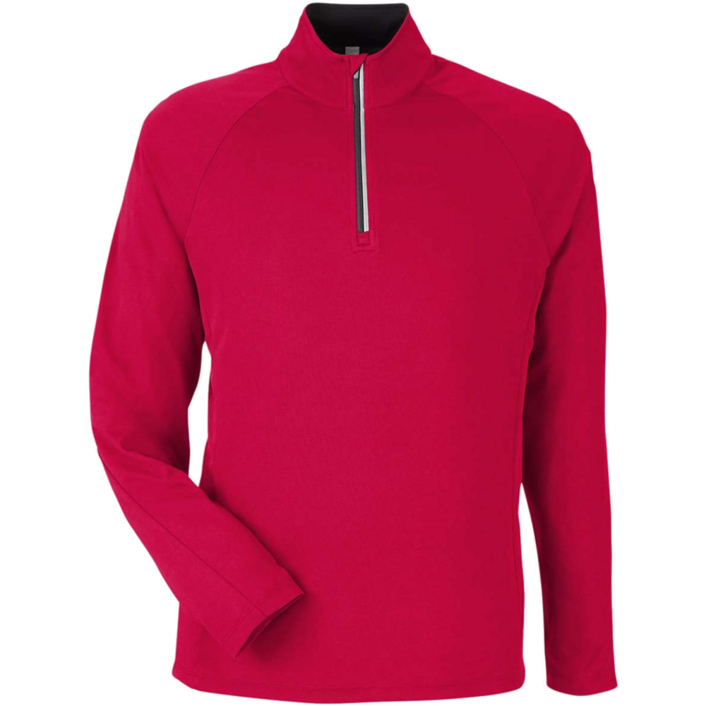 Origin Performance Pique Quarter-Zip Pullover — Classic Red/ Carbon