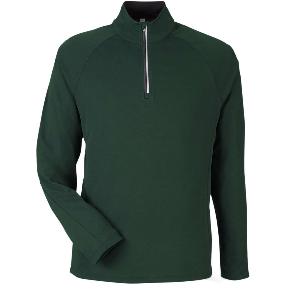 Origin Performance Pique Quarter-Zip Pullover — Forest/ Carbon