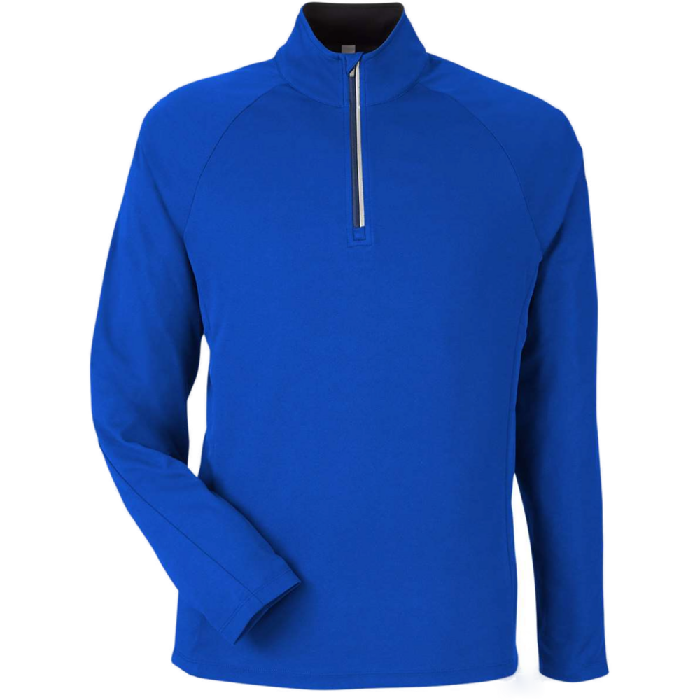 Origin Performance Pique Quarter-Zip Pullover — True Royal/ Carbon