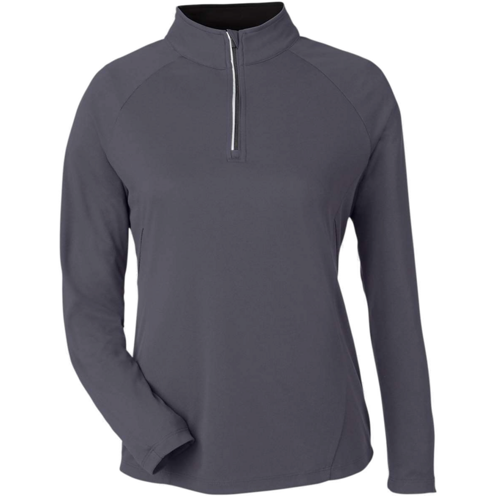Women's Origin Performance Pique Quarter-Zip Pullover — Carbon/ Black