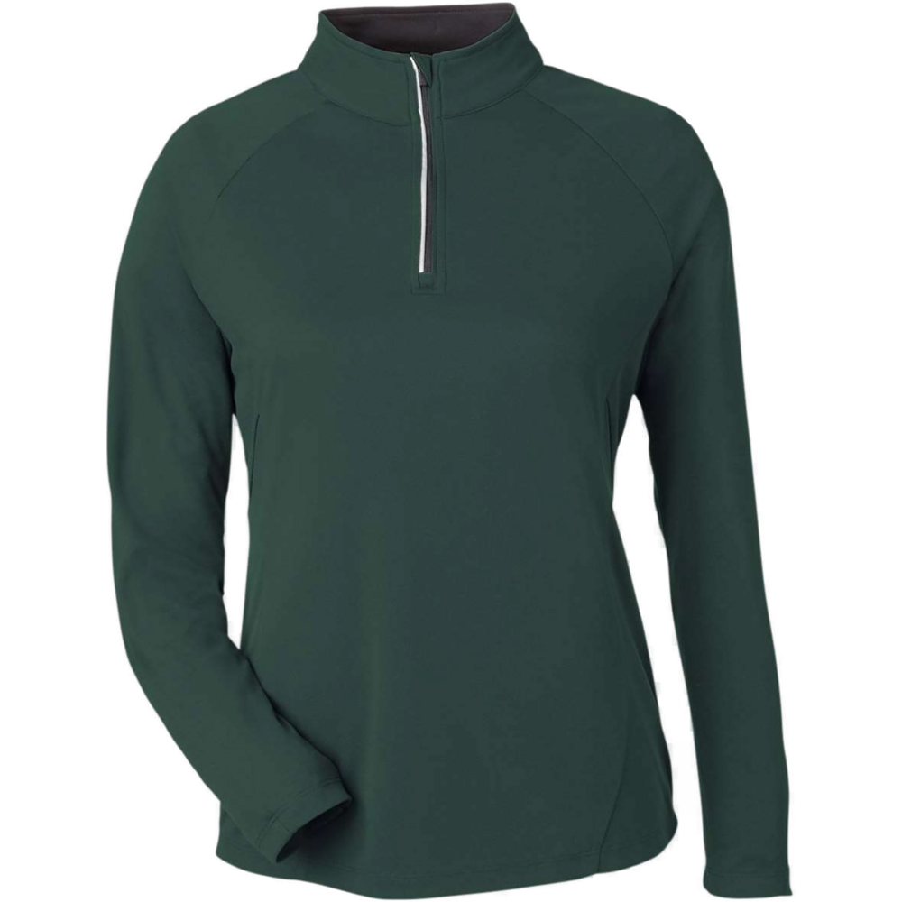 Women's Origin Performance Pique Quarter-Zip Pullover — Forest/ Carbon