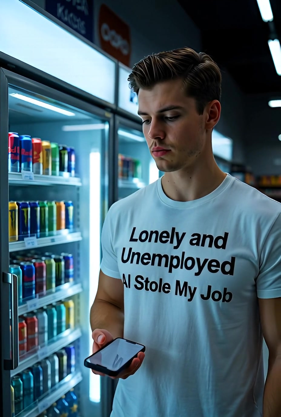 Lonely And Unemployed AI Stole My Job Funny T Shirt — product video preview