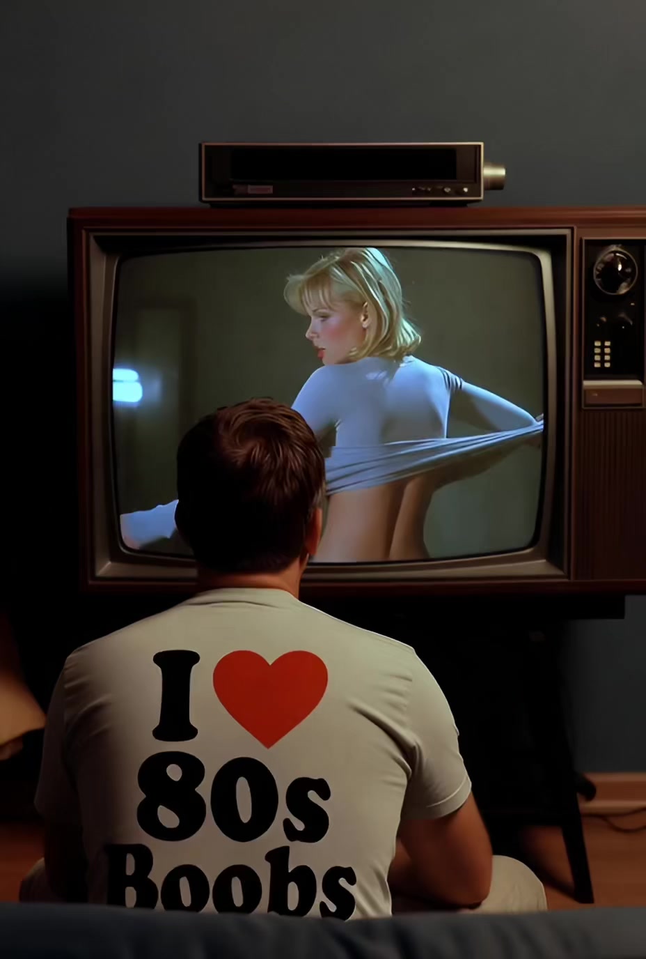 I Heart Love 80s Boobs Funny T Shirt — product video preview