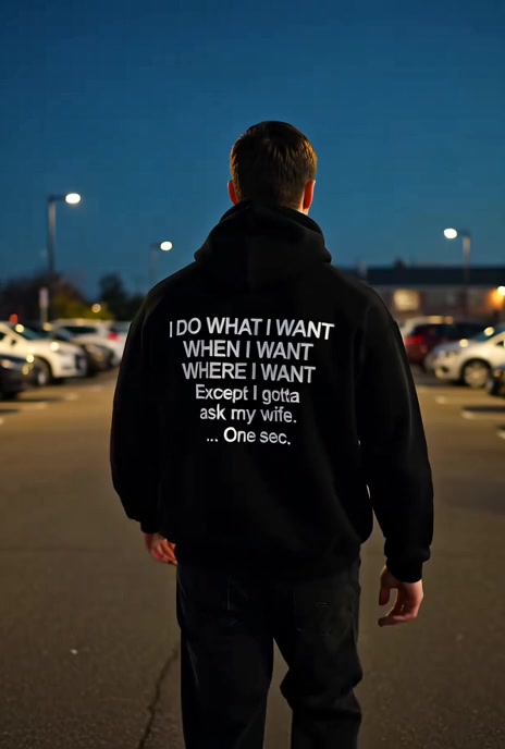 I Do What I Want Except I Gotta Ask My Wife Funny T Shirt — product video preview