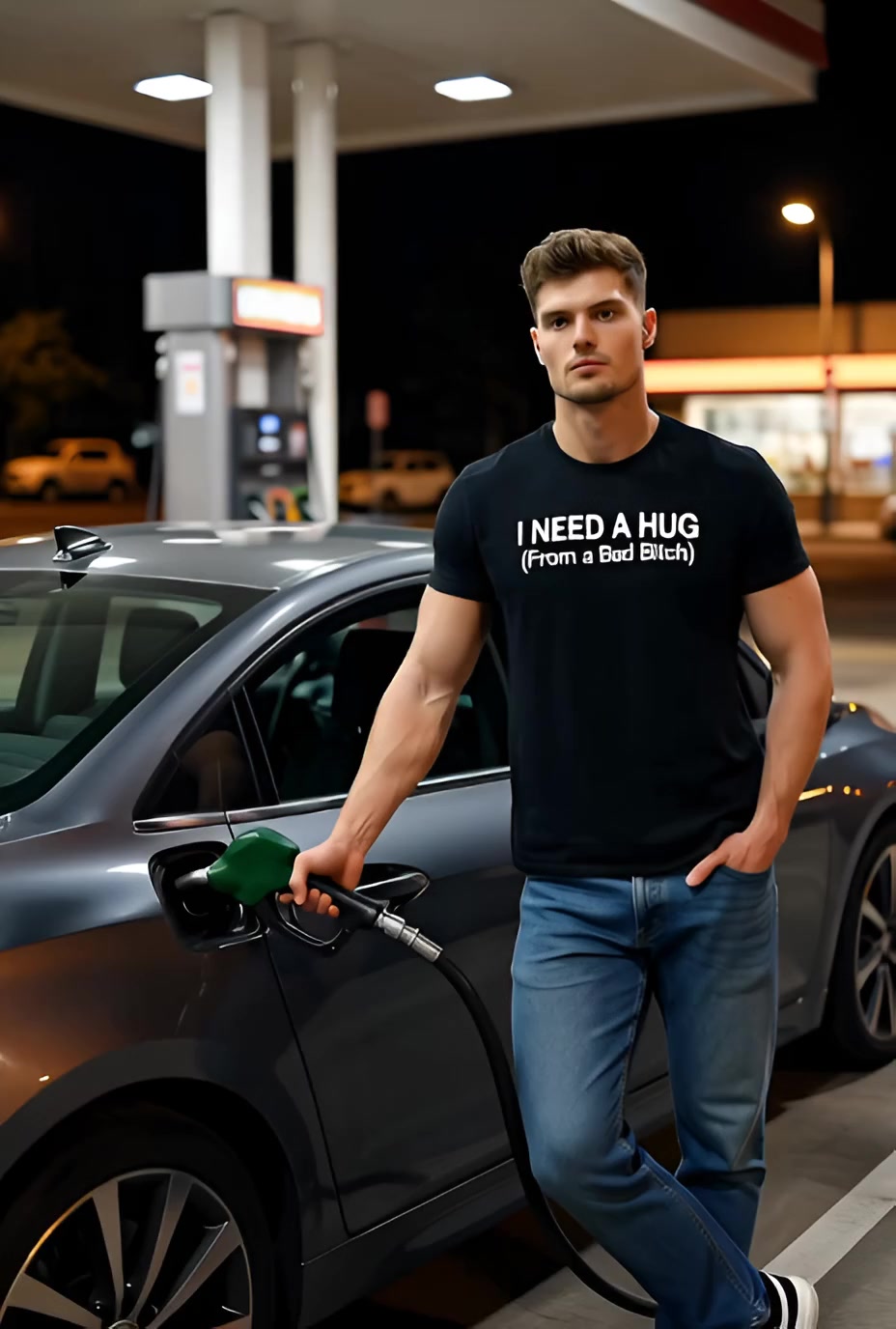 I Need A Hug From A Bad Bitch Funny T Shirt — product video preview