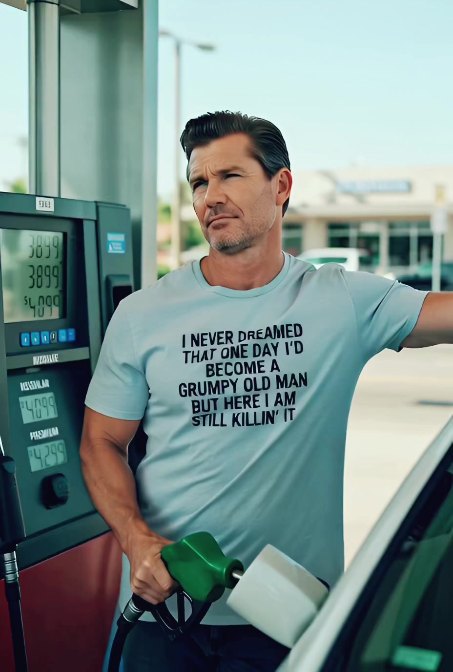 I Never Dreamed I'd Become A Grumpy Old Man But Here I Am Still Killin' It Funny T Shirt — product video preview