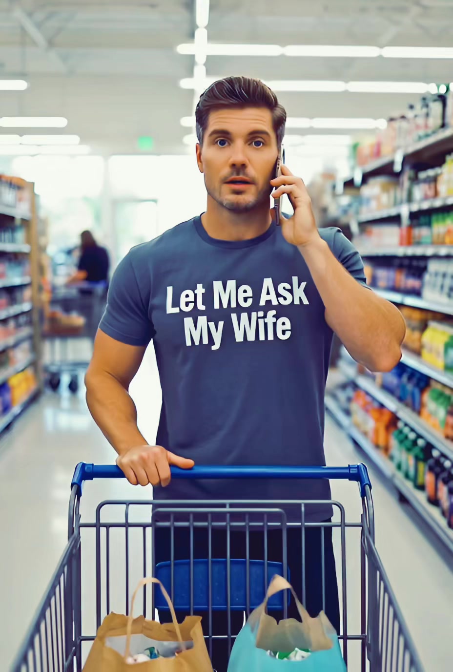 Let Me Ask My Wife Funny T Shirt — product video preview