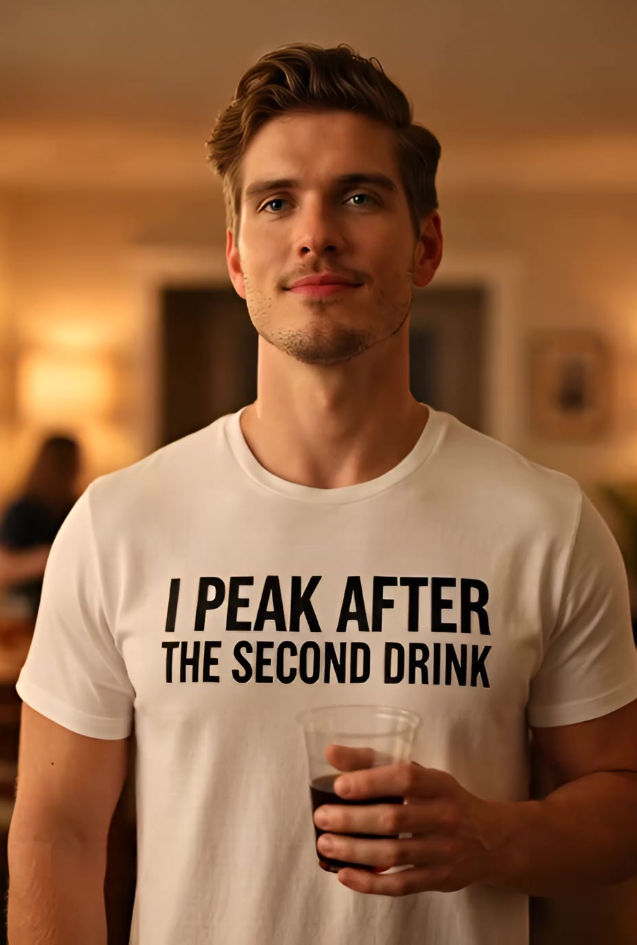 I Peak After The Second Drink Funny T Shirt — product video preview