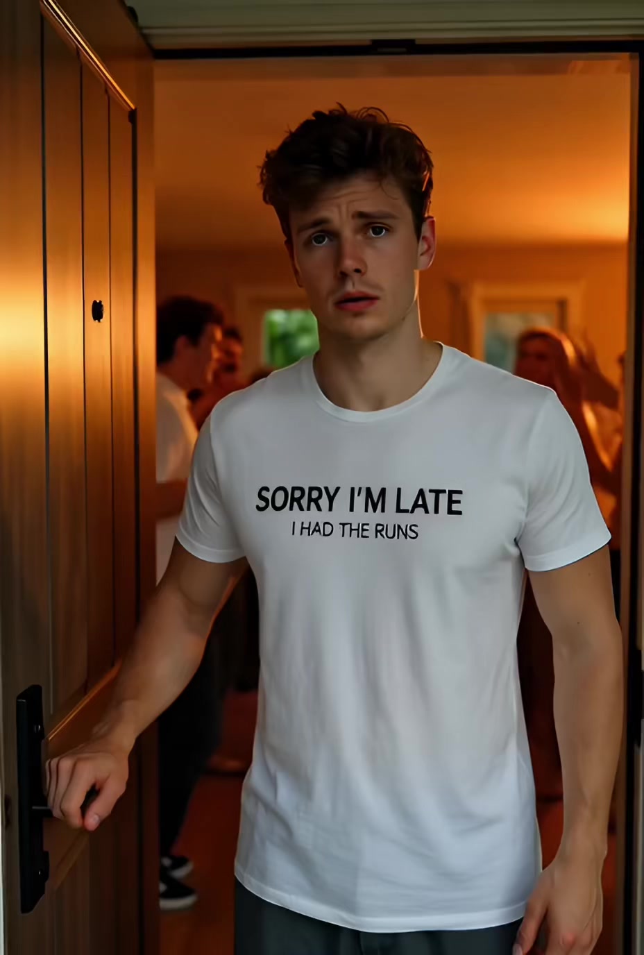 Sorry I'm Late I Had The Runs Funny T Shirt — product video preview