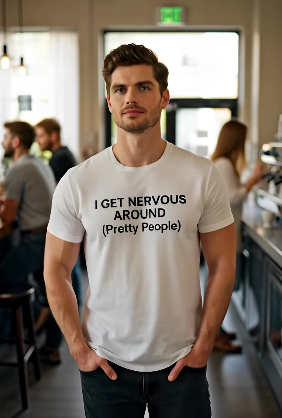 I Get Nervous Around Pretty People Funny T Shirt — product video preview