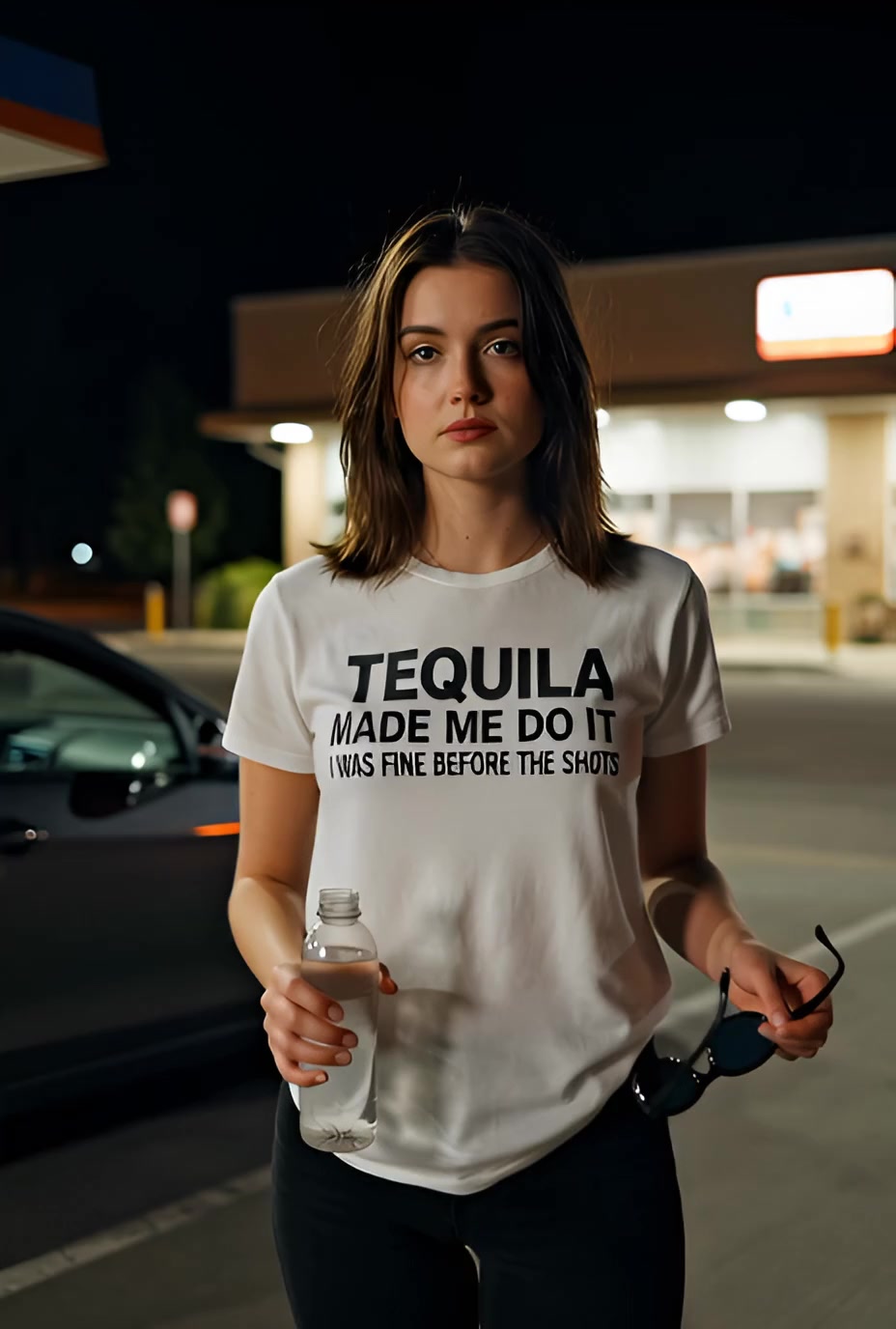 Tequila Made Me Do It, I Was Fine Before The Shots Funny T Shirt — product video preview
