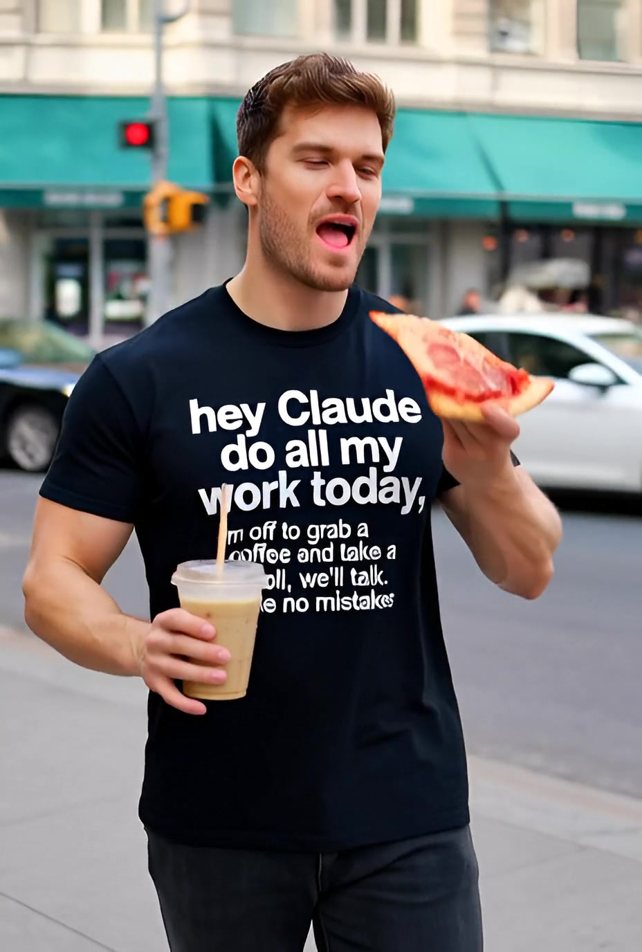 Hey Claude Do All My Work Today Funny T Shirt — product video preview