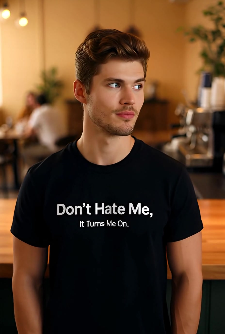 Don't Hate Me It Turns Me On Funny T Shirt — product video preview