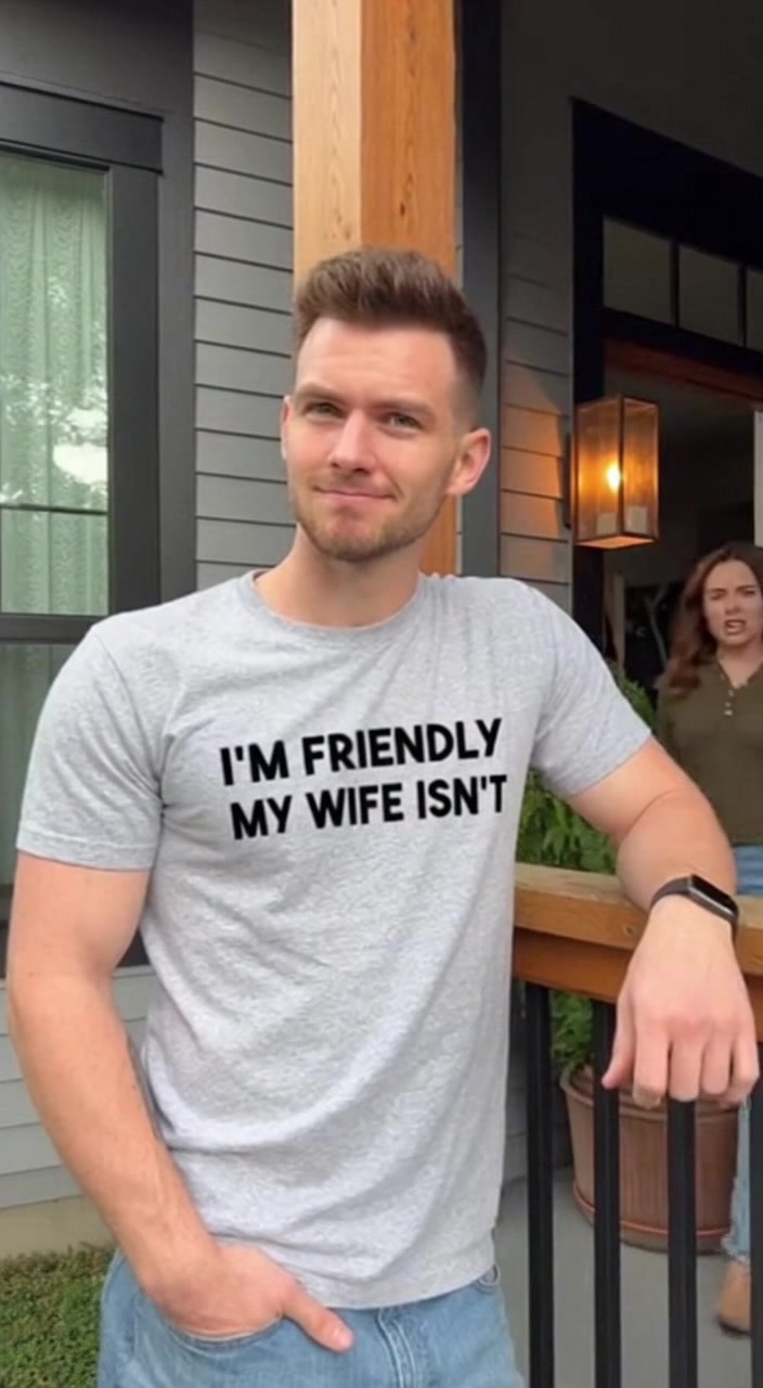 I'm Friendly My Wife Isn't Funny T Shirt — product video preview