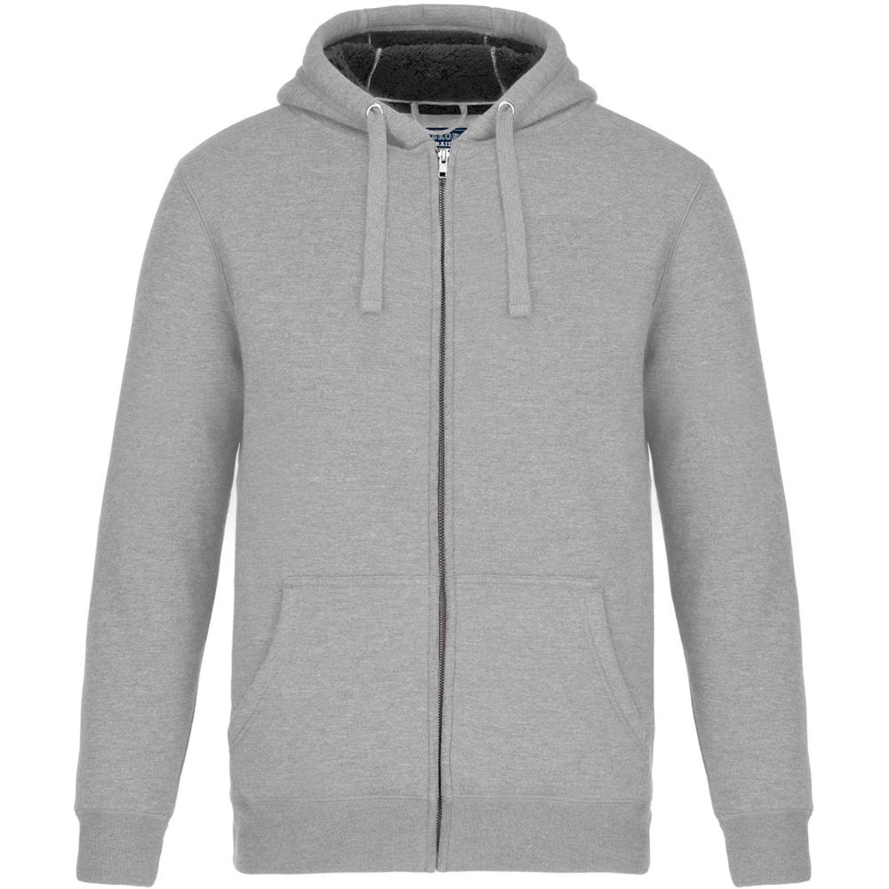 L00785 - Yolo - Adult Full-Zip Hooded Sweatshirt w/ Sherpa Fleece — Silver Heather