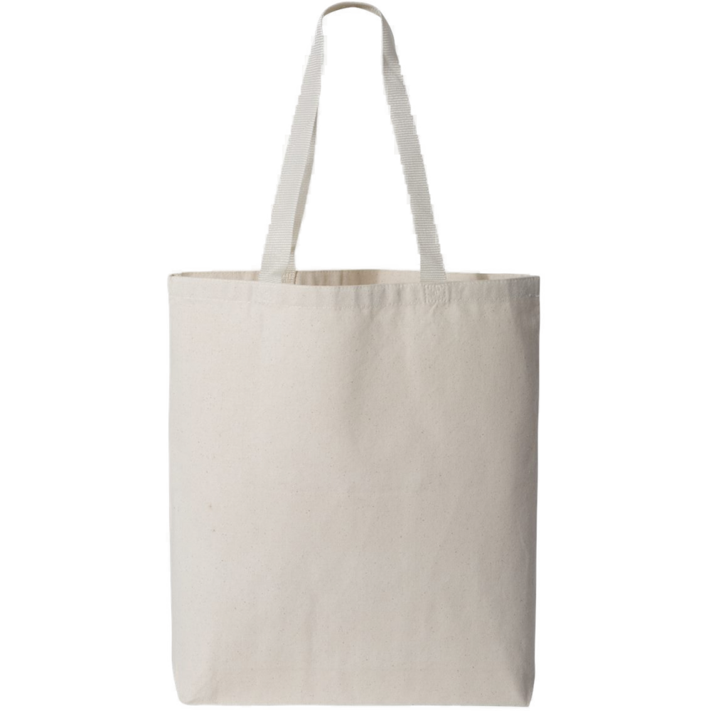 11L Canvas Tote with Contrast-Color Handles — Natural/ Natural