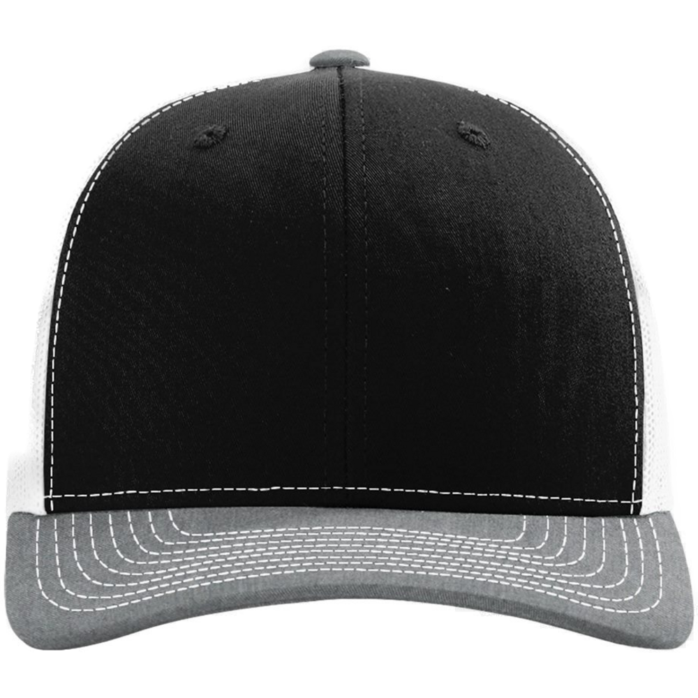Snapback Trucker Cap — Black/ White/ Heather Grey