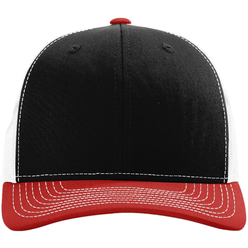 Snapback Trucker Cap — Black/ White/ Red