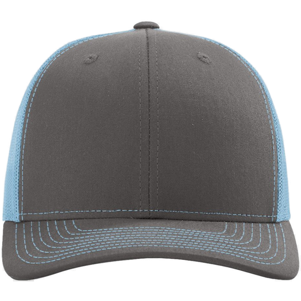 Snapback Trucker Cap — Charcoal/ Columbia Blue