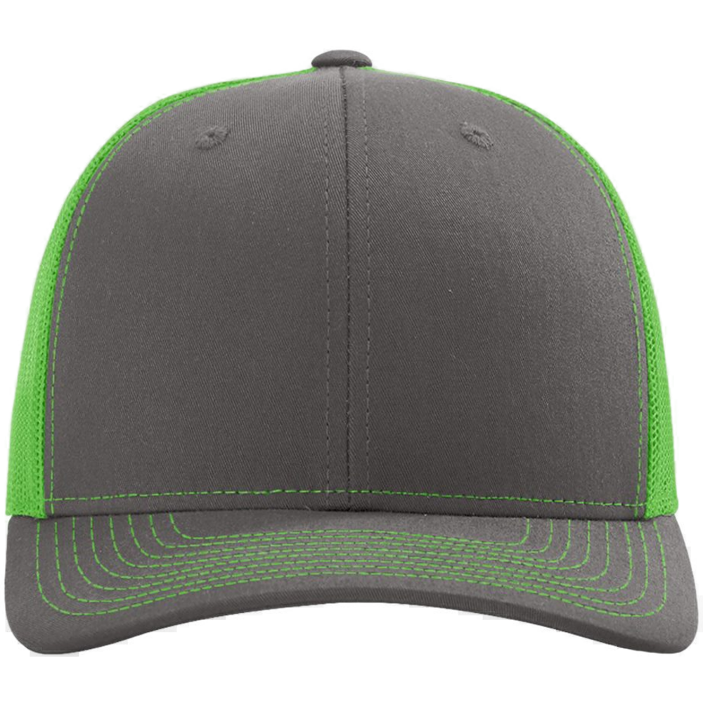 Snapback Trucker Cap — Charcoal/ Neon Green
