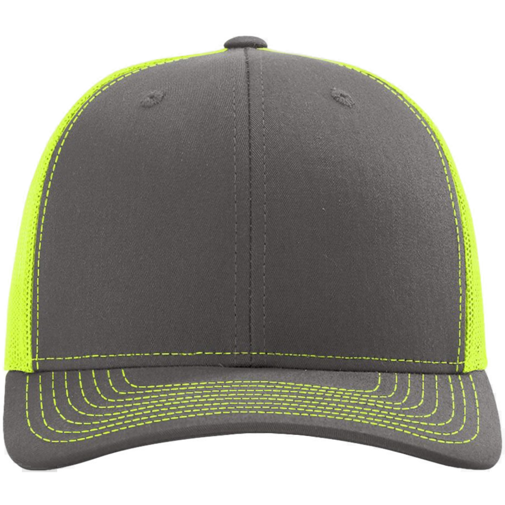 Snapback Trucker Cap — Charcoal/ Neon Yellow