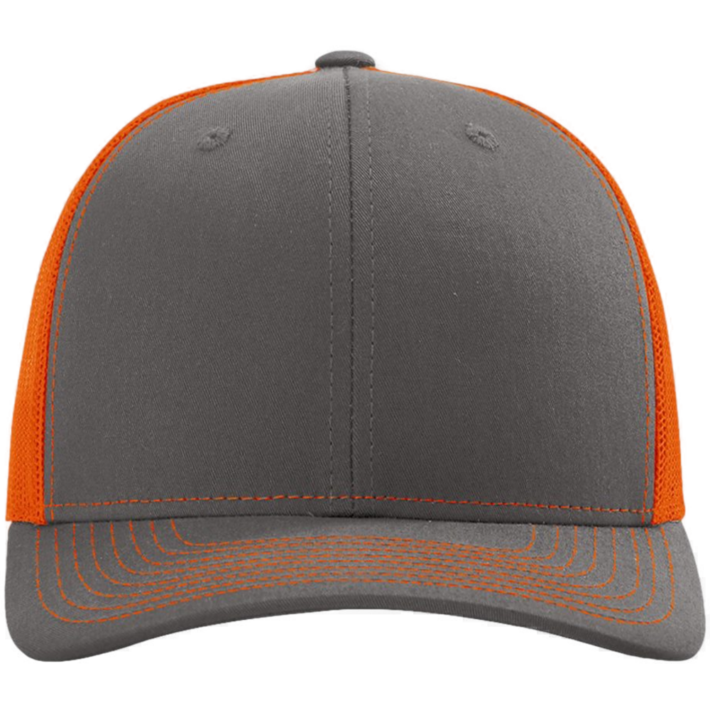 Snapback Trucker Cap — Charcoal/ Orange