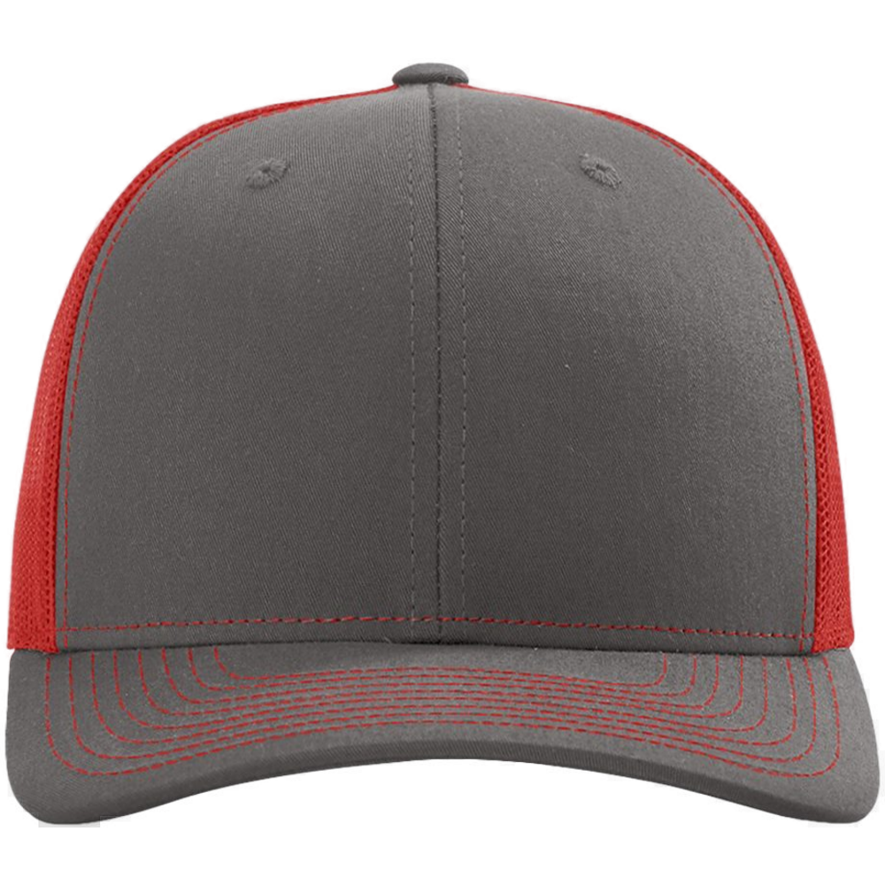Snapback Trucker Cap — Charcoal/ Red